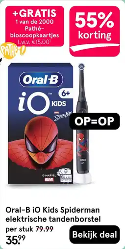 Etos Oral-B iO Kids Spiderman elektrische tandenborstel aanbieding