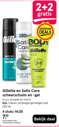Etos Gillette en Satin Care scheerschuim en gel aanbieding