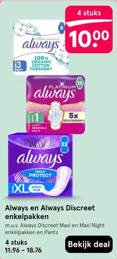 Etos Always en Always Discreet enkelpakken aanbieding