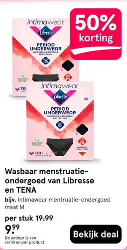 Etos Wasbaar menstruatie ondergoed van Libresse en TENA aanbieding