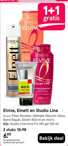 Etos Elvive, elnett en studio line aanbieding