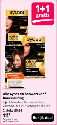 Etos Alle syoss en schwarzkopf haarkleuring aanbieding
