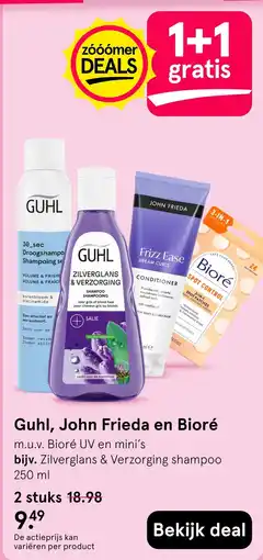 Etos Guhl, john frieda en bioré aanbieding