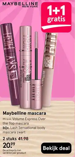 Etos Maybelline mascara aanbieding