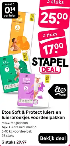 Etos Etos Soft & Protect luiers en luierbroekjes voordeelpakken aanbieding