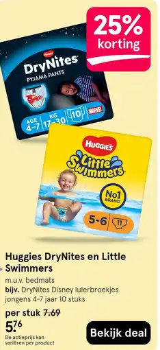 Etos Huggies drynites en little swimmers aanbieding