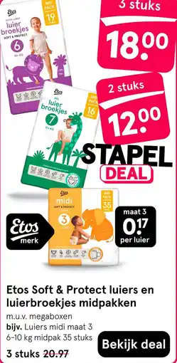 Etos Etos Soft & Protect luiers en luierbroekjes midpakken aanbieding