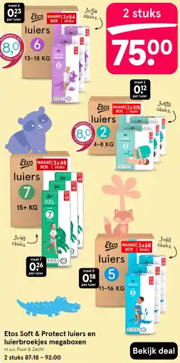 Etos Etos Soft & Protect luiers en luierbroekjes megaboxen aanbieding