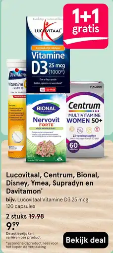 Etos Lucovitaal, Centrum, Bional, Disney, Ymea, Supradyn en Davitamon aanbieding