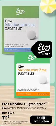 Etos Etos nicotine zuigtabletten aanbieding