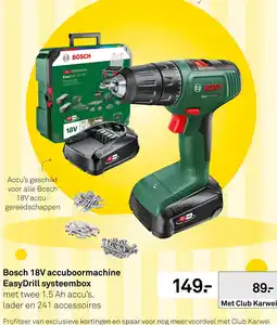 Karwei Bosch 18V accuboormachine EasyDrill systeembox aanbieding