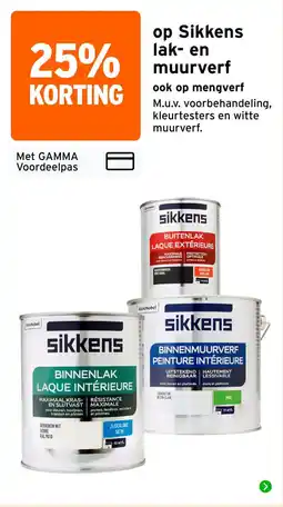 GAMMA Sikkens lak en muurverf aanbieding