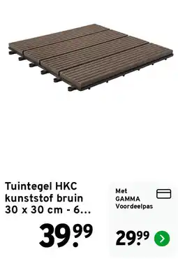 GAMMA HKC tuintegel kunststof bruin aanbieding