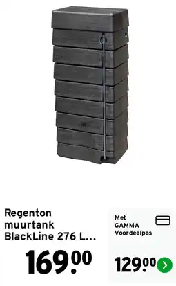 GAMMA Regenton muurtank BlackLine 276 L aanbieding