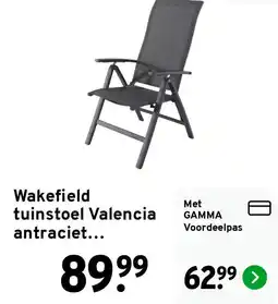 GAMMA Wakefield tuinstoel Valencia antraciet aanbieding