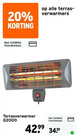 GAMMA Gamma terrasverwarmer q2000 aanbieding