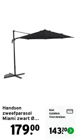 GAMMA Handson zweefparasol Miami zwart aanbieding