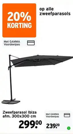 GAMMA Zweefparasol Ibiza aanbieding