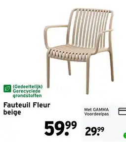 GAMMA Fauteuil Fleur beige aanbieding