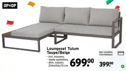 GAMMA L loungeset Tulum Taupe/Beige aanbieding