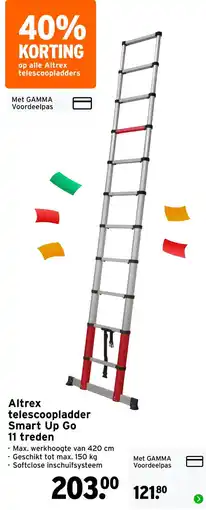GAMMA Altrex telescoopladder smart up go aanbieding