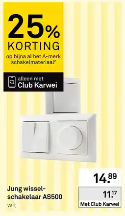 Karwei Jung wissel-schakelaar AS500 wit aanbieding