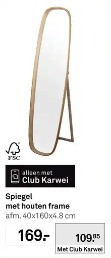 Karwei Club Karwei spiegel met houten frame aanbieding