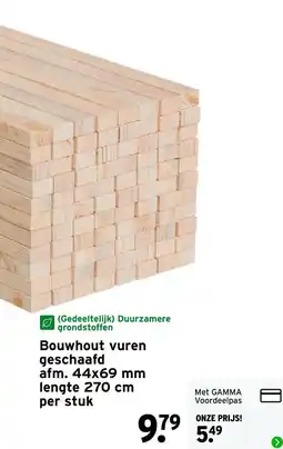 GAMMA Bouwhout vuren aanbieding