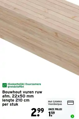 GAMMA Bouwhout vuren ruw aanbieding