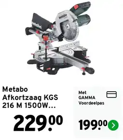 GAMMA Metabo Afkortzaag KGS 216 M 1500W aanbieding
