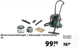 GAMMA Bosch bouwstofzuiger / alleszuiger UniversalVac 15 aanbieding
