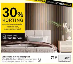 Karwei Club Karwei lattenwand met vilt ondergrond aanbieding
