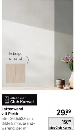 Karwei Club Karwei Lattenwand vilt Perth aanbieding