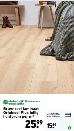 GAMMA Bruynzeel laminaat Origineel Plus lollig lichtbruin aanbieding