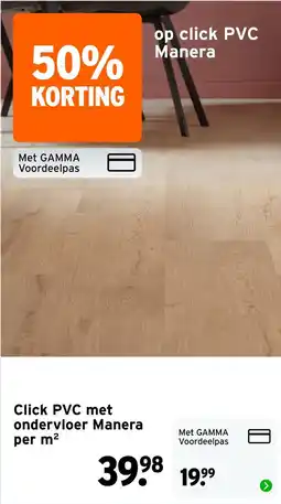 GAMMA Click PVC met ondervloer Manera aanbieding