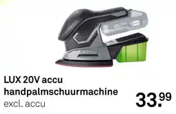 Karwei lux-tools lux 20v accu handpalmschuurmachine aanbieding