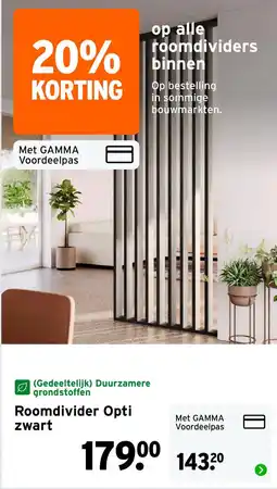 GAMMA Gamma roomdivider opti zwart aanbieding