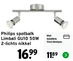 GAMMA Philips spotbalk Limbali GU10 50W aanbieding