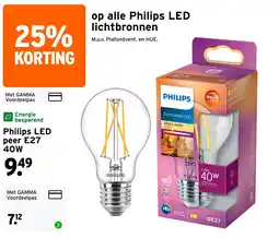 GAMMA Philips LED peer E27 aanbieding