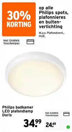 GAMMA Philips badkamer LED plafondlamp Doris aanbieding