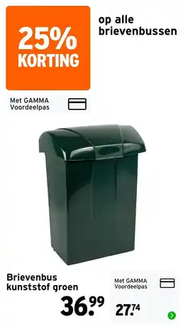 GAMMA Gamma brievenbus kunststof groen aanbieding