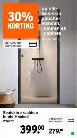GAMMA Sealskin draaideur in nis Hooked zwart aanbieding