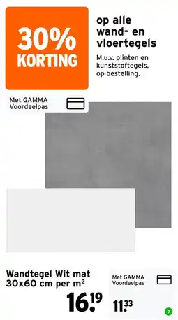 GAMMA Wandtegel wit mat aanbieding