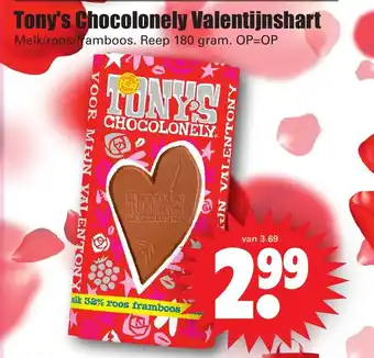 Dirk Tony's chocolonely valentijnshart 180g aanbieding