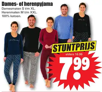 Dirk Dames- of herenpyjama aanbieding