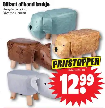 Dirk Olifant of hond krukje 27cm aanbieding