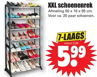 Dirk XXL schoenenrek 50 x 16 x 95cm aanbieding