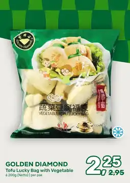 Amazing Oriëntal Golden Diamond Tofu Lucky Bag with Vegetable aanbieding
