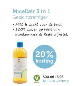 De Rode Pilaren Micellair 3 in 1 Gezichtsreiniger aanbieding