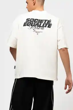 Wehkamp Equalité boxy t-shirt met backprint ecru aanbieding